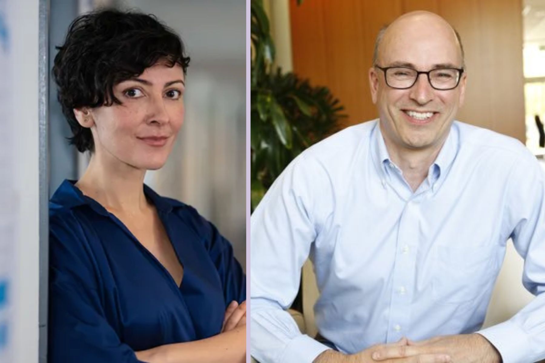 Co-founders Elvin Karana and Jeroen van Rotterdam (CEO). Photos: TU Delft and press photo.