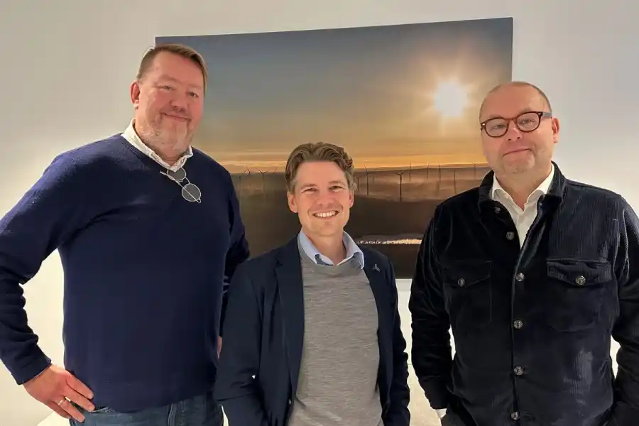 Pär Dunder, Per Olofsson och Jesper Åkerlund på W3 Energy. Foto: Pressbild.