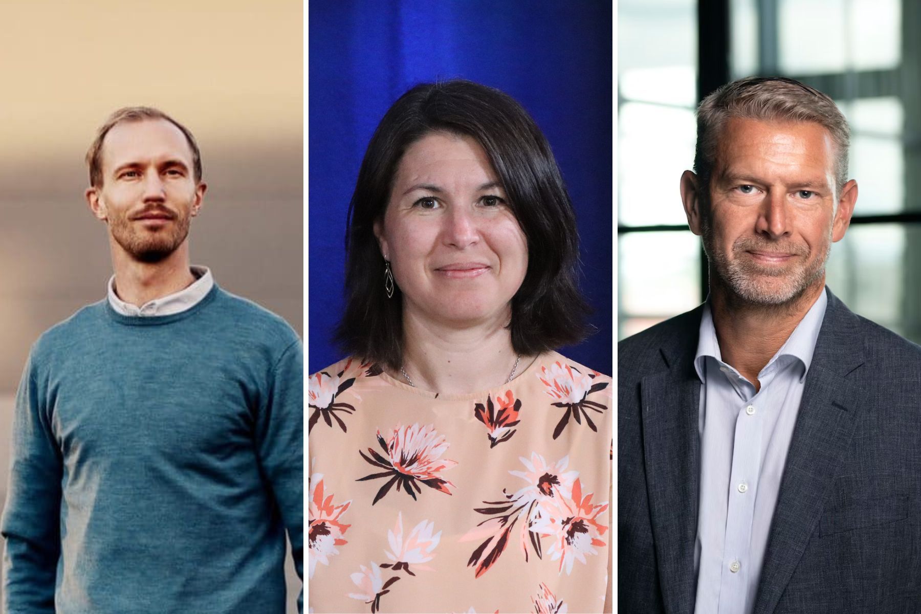 Otto Lundman, Modvion, Anna Bredberg, Naturvårdsverket, och Peter Karlsson, Northvolt. Foto: Pressbilder.