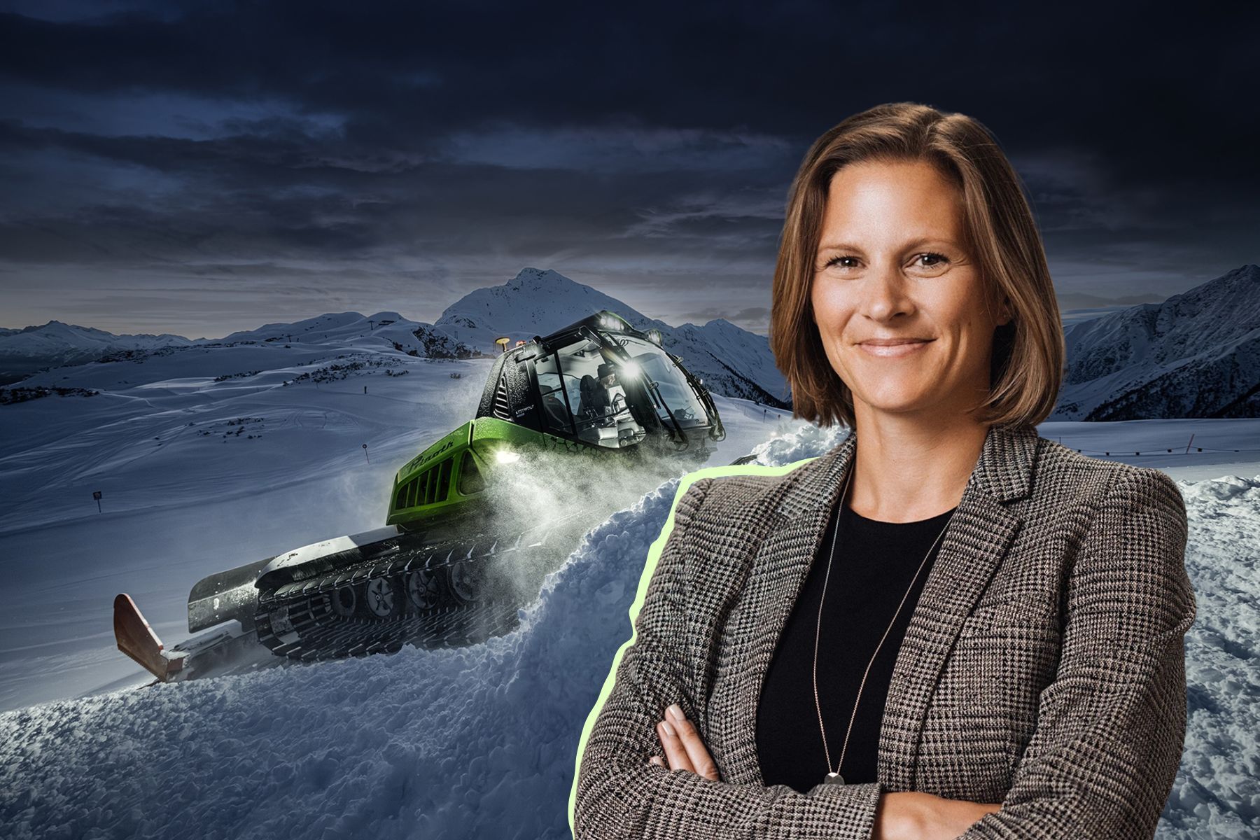 Elin Åkerström, vd för Scania Industrial Batteries. Foto: pressbilder (montage)