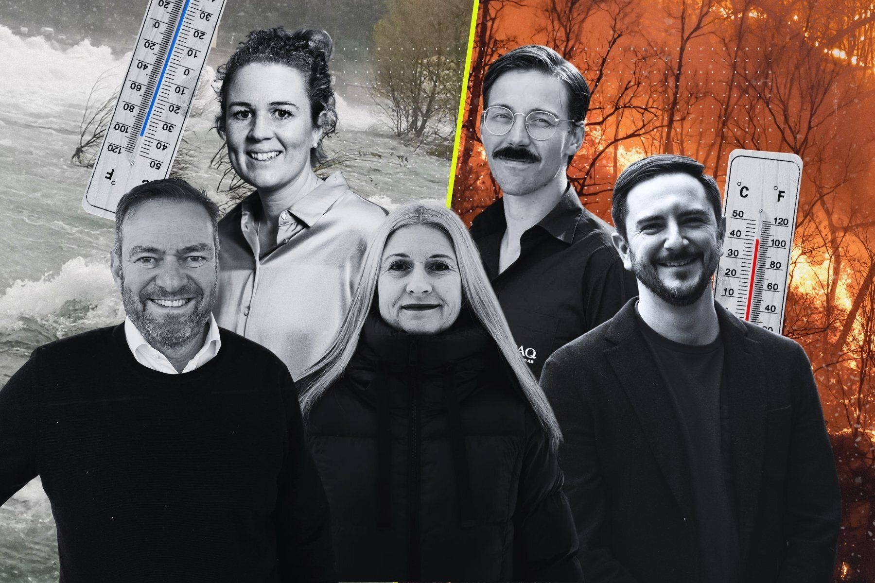 Några av personerna bakom bolagen. Läs alla namn längst ner i artikeln. Foto: pressbilder. Grafik: Impact Loop.