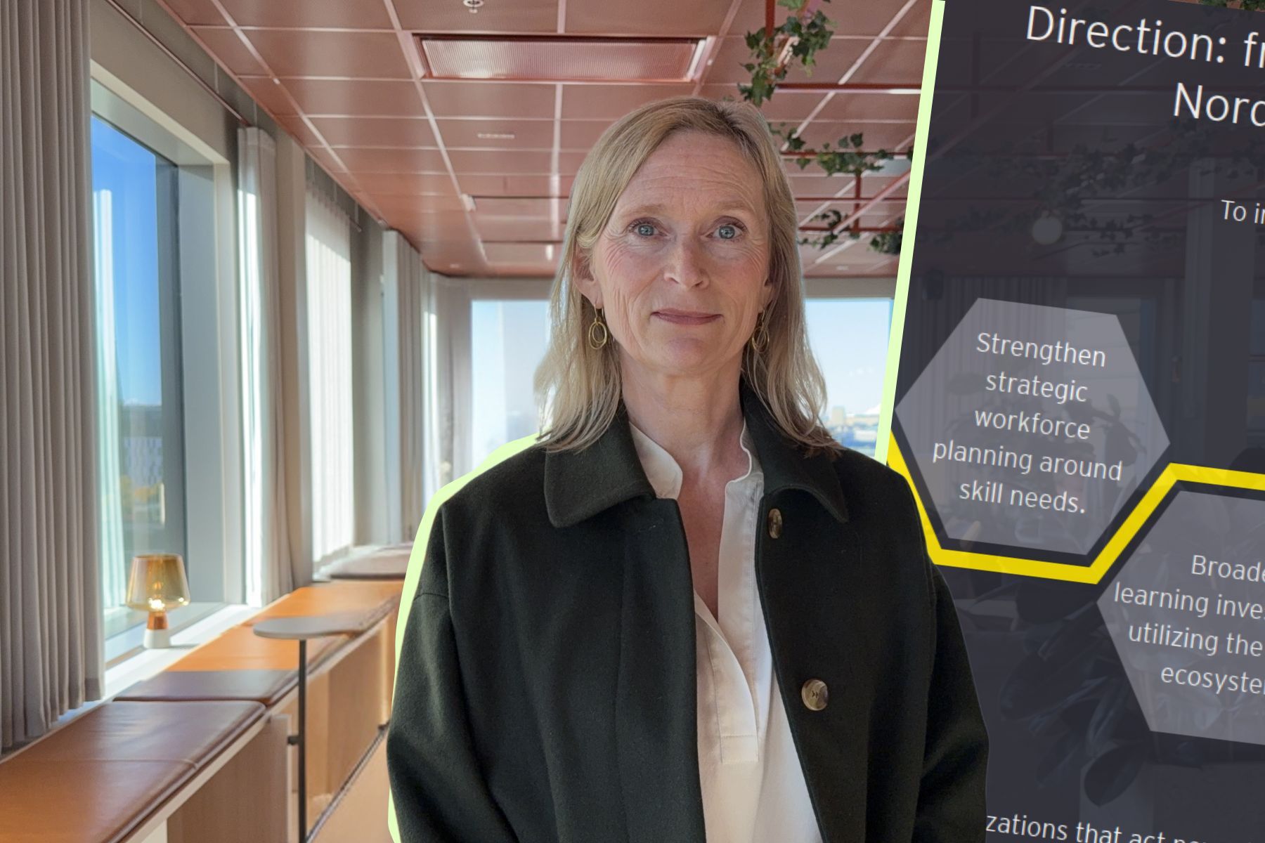 Louise Dyrendahl, partner inom people consulting på EY. Pressbild (montage).