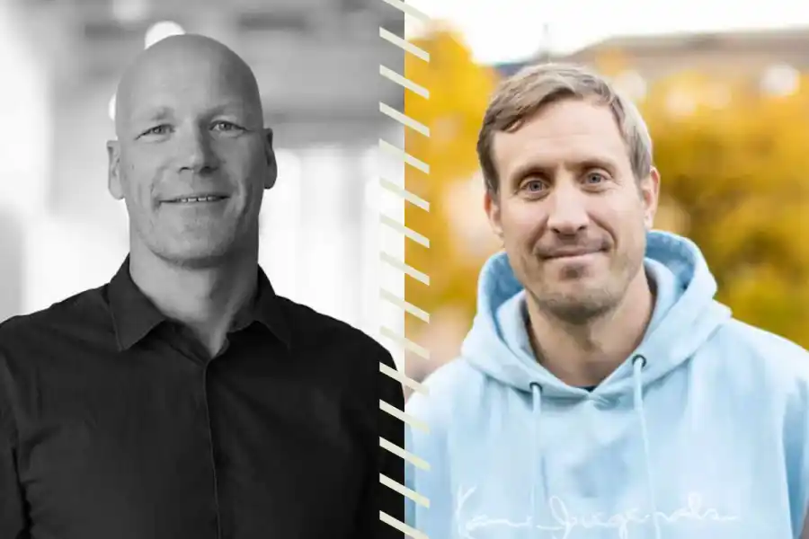 Henrik Jarl, vd Ourliving, och Mats He, grundare och vd för Boappa. Foto: pressbild.