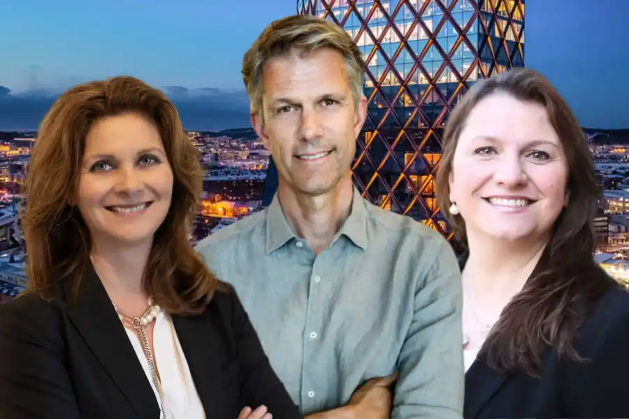 Sofia Hjelmberg, GoWest/GU Ventures, Staffan Helgesson, Creandum och Klementina Österberg, vd för GU Ventures. Foto: pressbilder.