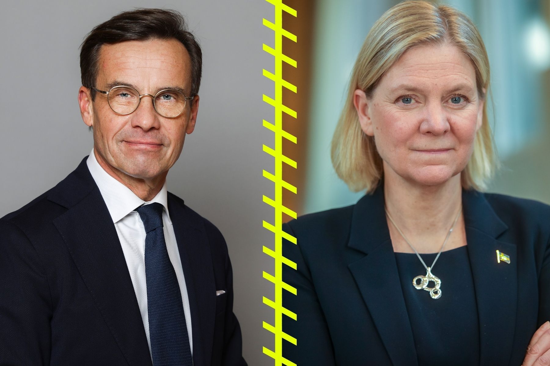 Statsminister Ult Kristersson (M) och Magdalena Andersson (S). Foto: Pressbilder.