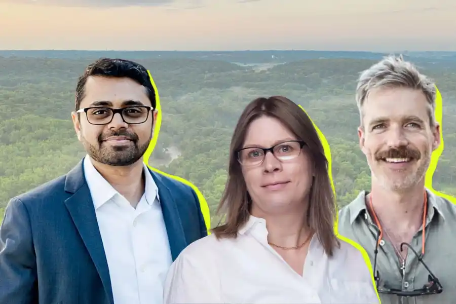From left: Epoch co-founder and CEO Jinal Surti; Christine Boyle, partner, Burnt Island Ventures; and Greg Robson, partner, Sand River VC. Press photos