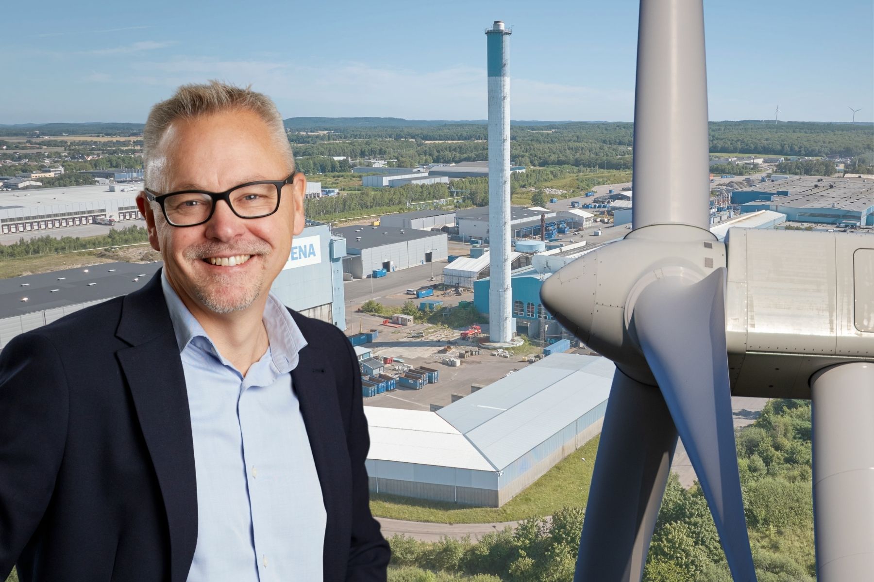 Fredrik Overgaard på Stena Recycling. Foto: Pressbilder / Canva (montage).
