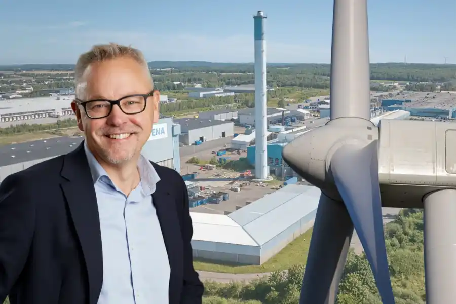 Fredrik Overgaard på Stena Recycling. Foto: Pressbilder / Canva (montage).