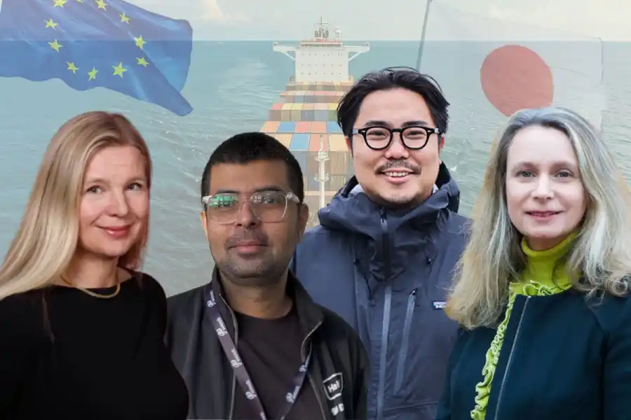 Managers of Blue Frontier Fund from left: Tarja Zudemberg, Sagar Tandon, Shunji Murakami, and Claire Smith. Press photos/Impact Loop design