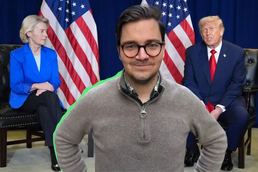 Ursula von der Leyen, Gabriel Nilsson och Donald Trump. Foto: TT/Energy Loop. Montage.