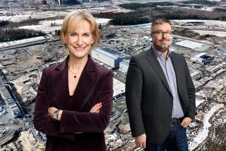 Regeringens gröna industrisamordnare Kristina Alvendal och Jonas Lundström. Foto: Accelerationskontoret (montage).