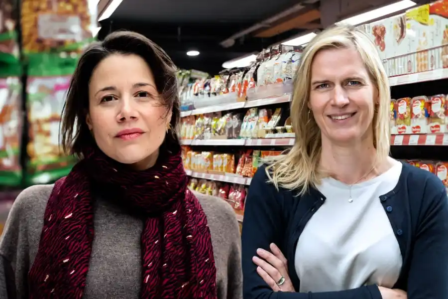Alexandra Ferreira, vd på Foodfacts, och Jenny Hagberg, hållbarhetschef på Svensk Dagligvaruhandel. Foto: Isa Mathessis/Roberth Björk/Canva (montage)