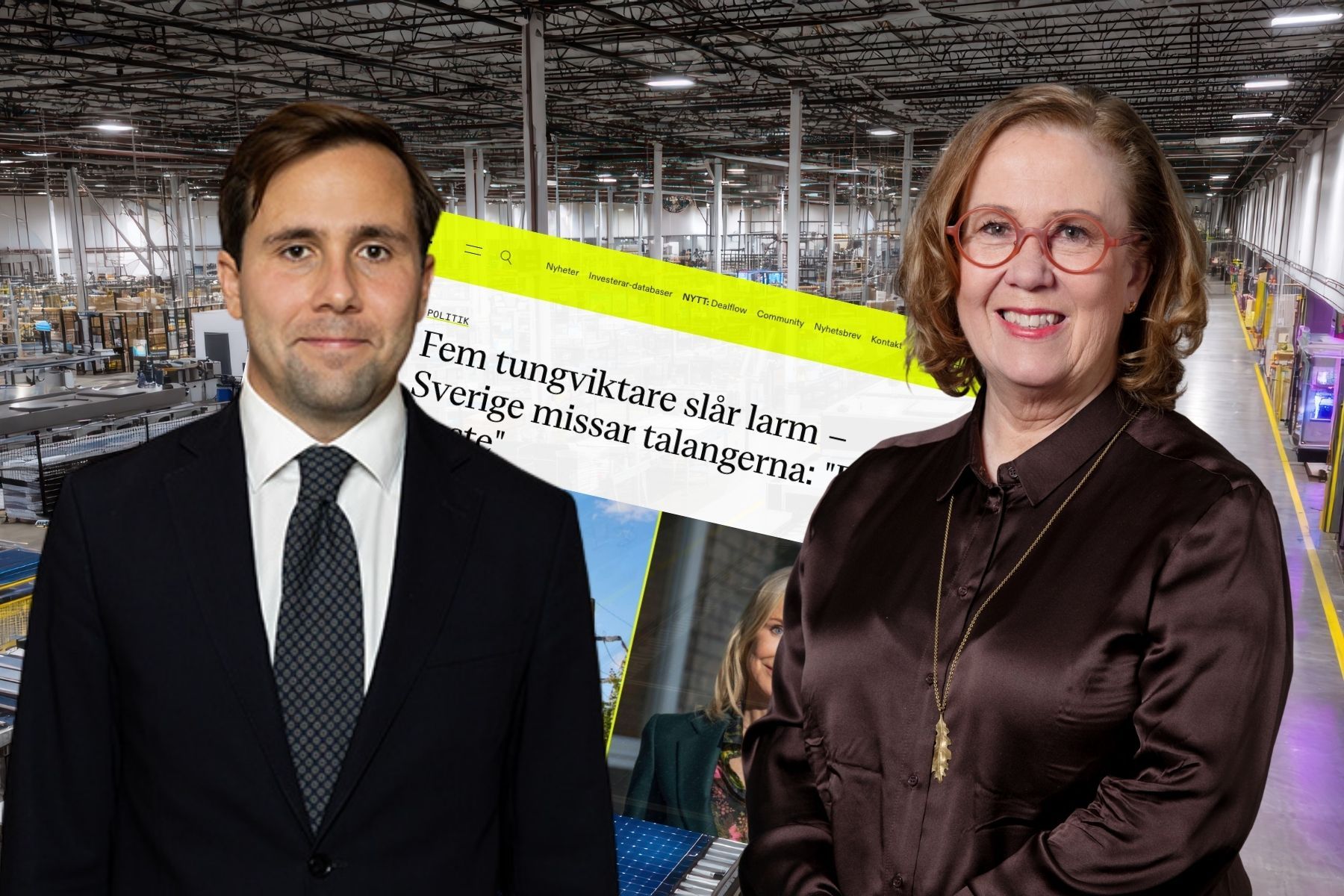 Benjamin Dousa (M) och Madeleine Sjöstedt. Foto: Pressbilder. Montage: Impact Loop.