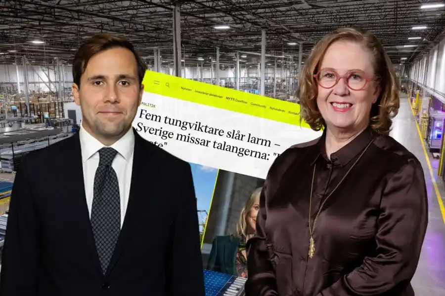 Benjamin Dousa (M) och Madeleine Sjöstedt. Foto: Pressbilder. Montage: Impact Loop.