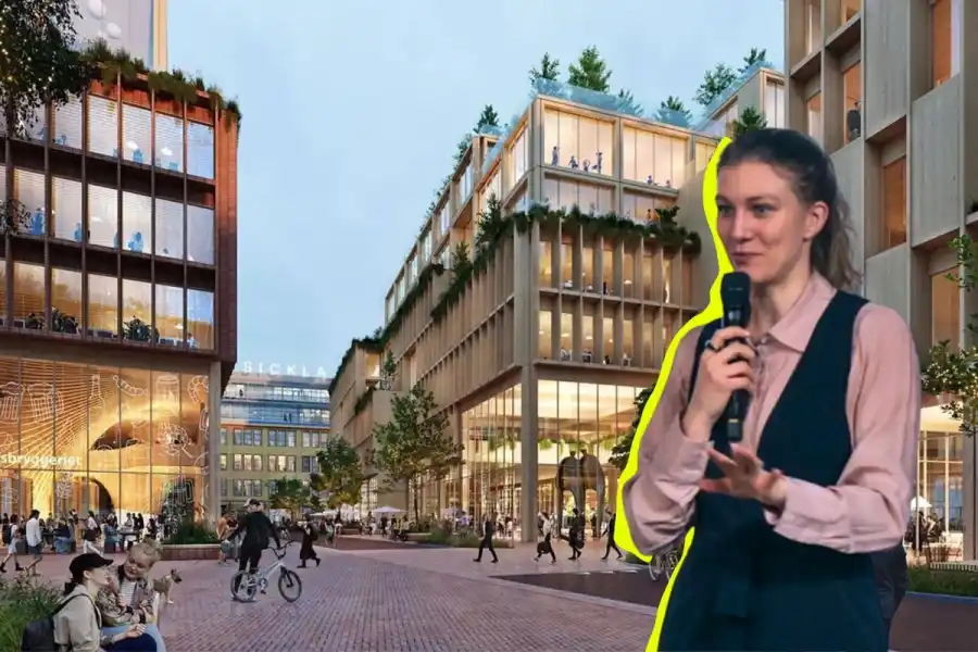 Emelie Stark på Plug and Play som öppnar ny hubb i Sickla. Foto: Pressbild Atrium Ljungberg.