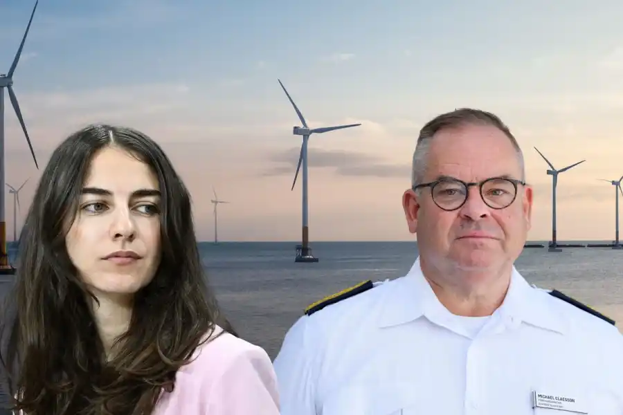 Klimatminister Romina Pourmokhtari (L) och Sveriges Överbefälhavare Michael Claesson. Foto: TT och Canva. Collage: Energy Loop.