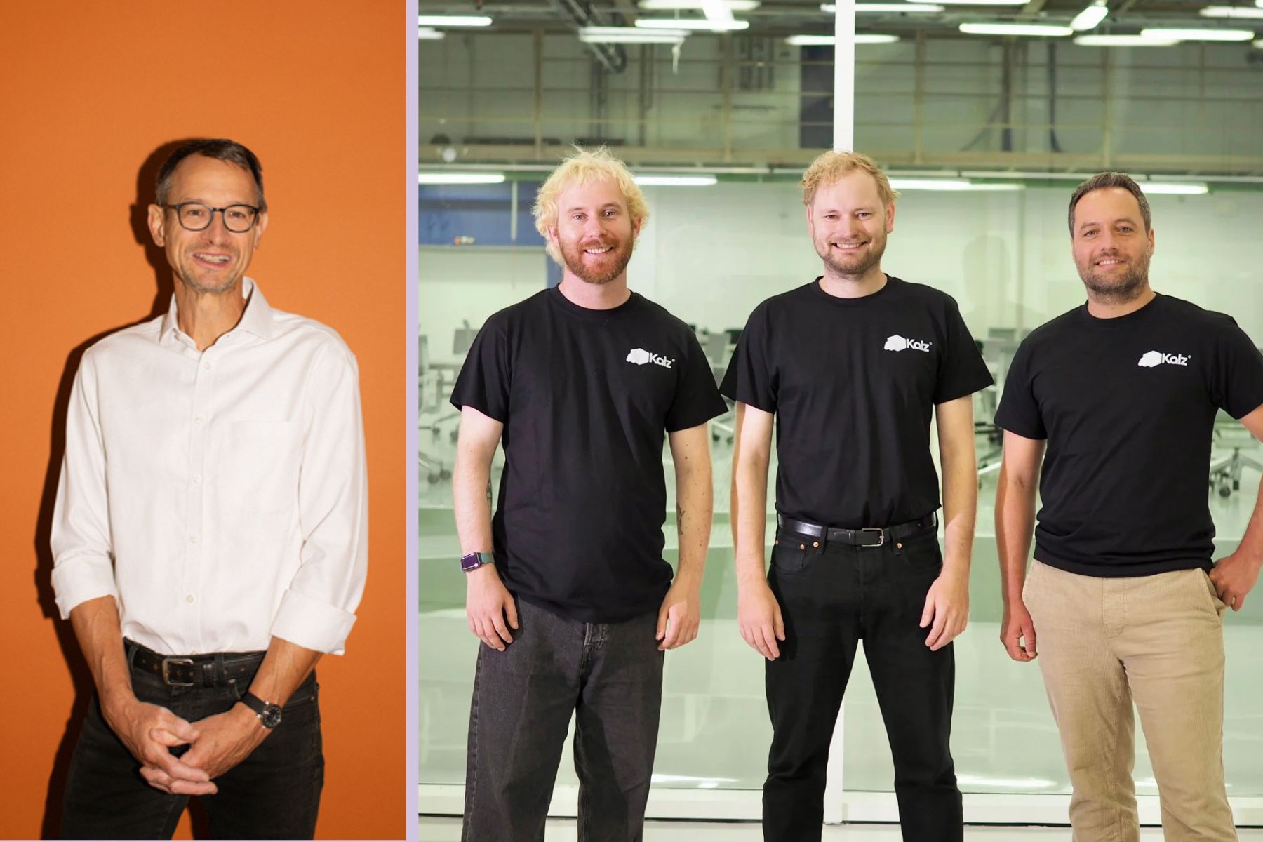Stephan Schulze, IBB Ventures, and Jason Collis, Till Strunge (CEO) and Dario Kremer at Kalz (photo: Amelie Zink).