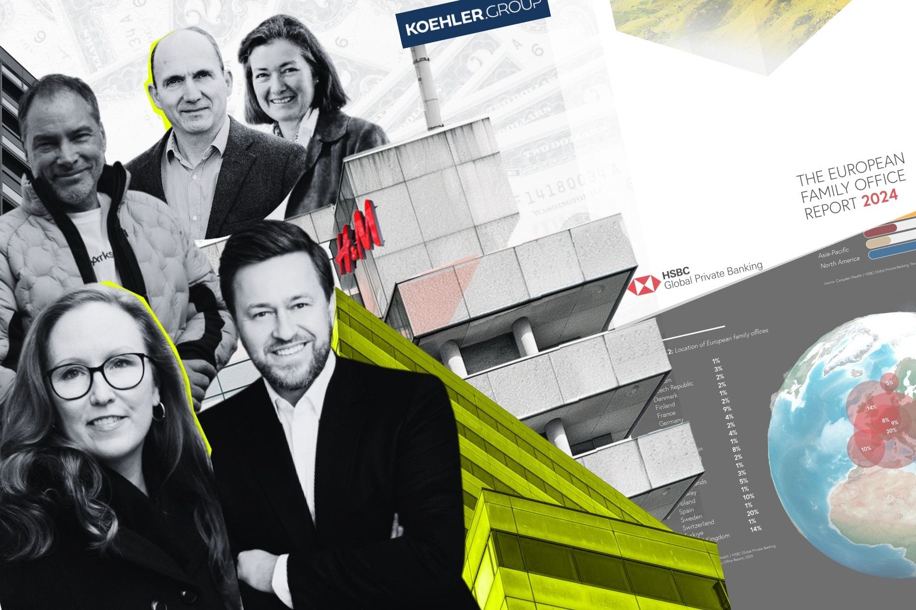 Photos from Impact Loop's family office deep dive earlier this year, and HBSC's The European Family Office Report 2024.