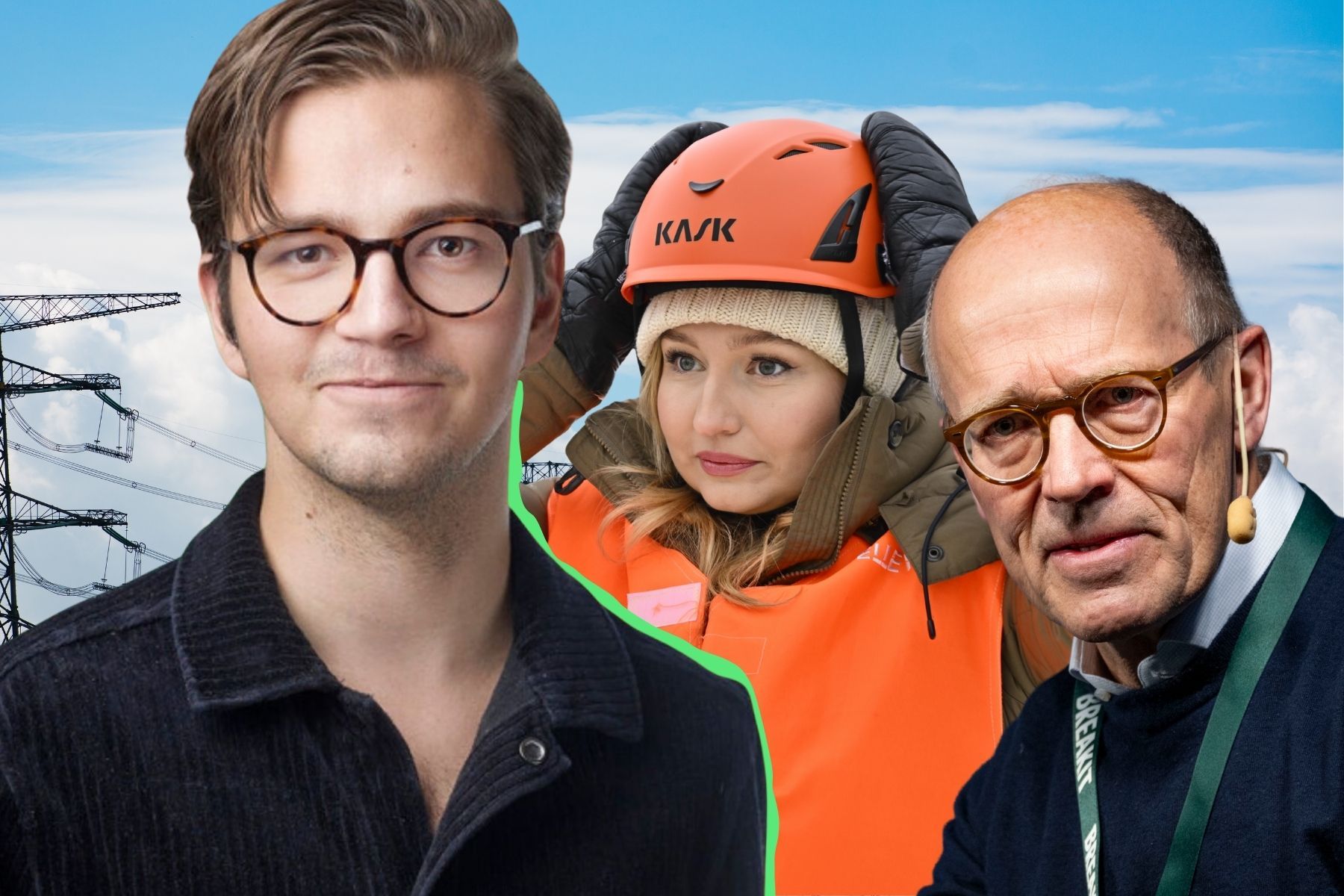 Gabriel Nilsson, energiminister Ebba Busch (KD), Harald Mix. Foto: Canva/TT.