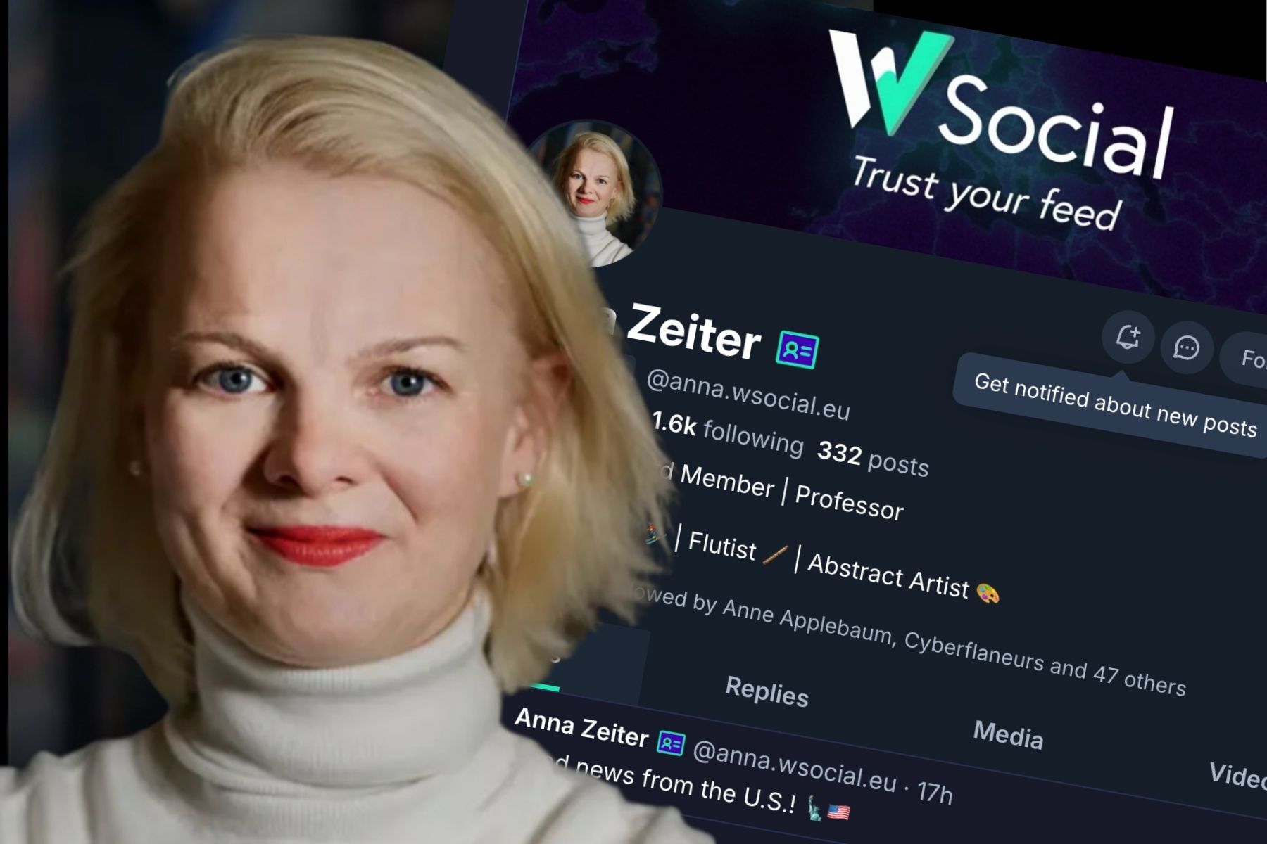 Anna Zeiter, vd på W Social. Pressbild / skärmdump.
