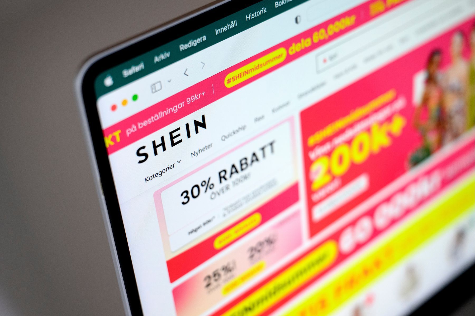 Snabbmodekedjan Sheins nätbutik. Foto: TT.