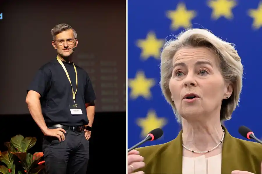 Danijel Višević, World Fund and Ursula von der Leyen. Photo: Jonas Borg & TT.