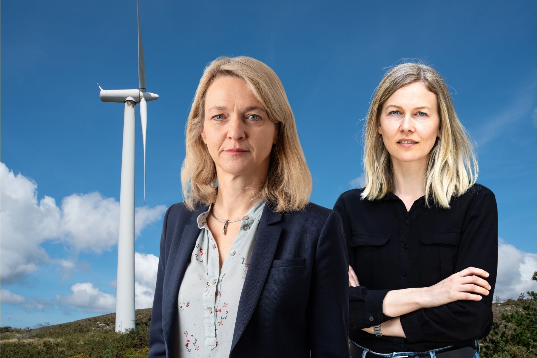 Ina Müller Engelbrektson på Green Power Sweden och Malin Strand på Energiforsk. Foto: Pressbilder / Canva (montage).