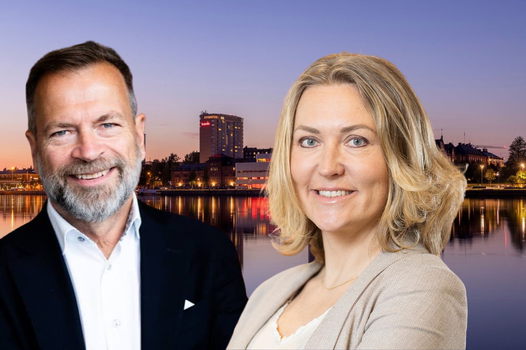 Niklas Åström, vd för Arevo och Anna-Clara Fridén på Umeå Eco Industrial Park. Foto: pressbilder.