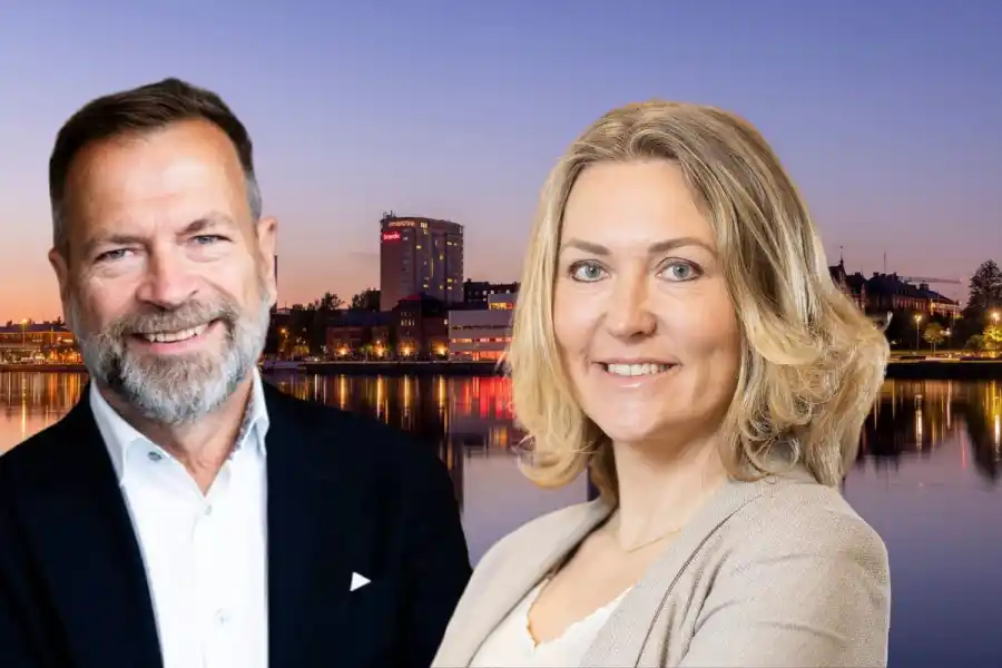 Niklas Åström, vd för Arevo och Anna-Clara Fridén på Umeå Eco Industrial Park. Foto: pressbilder.