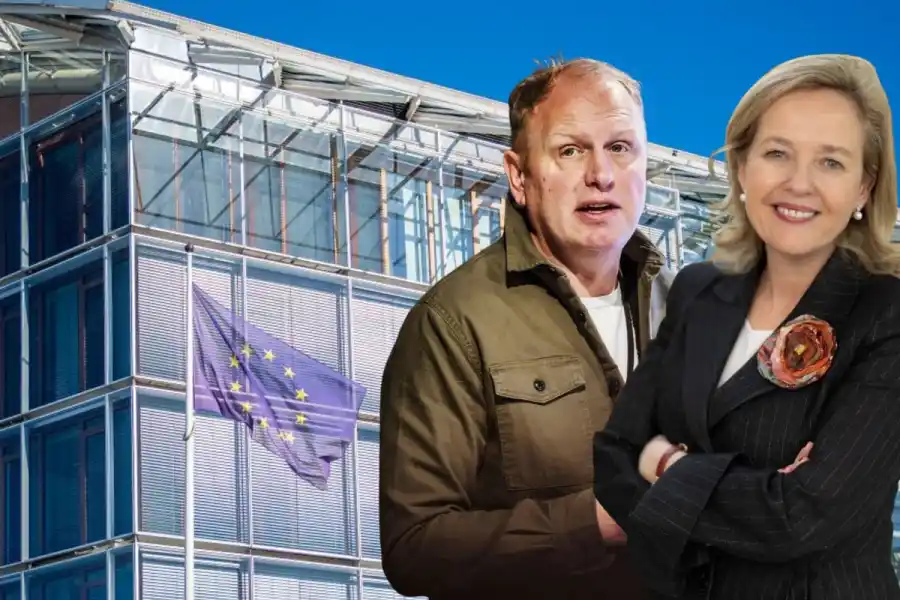 Henrik Henriksson, Stegra och Nadia Calviño, ordförande för EIB. Foto: TT / pressbilder.