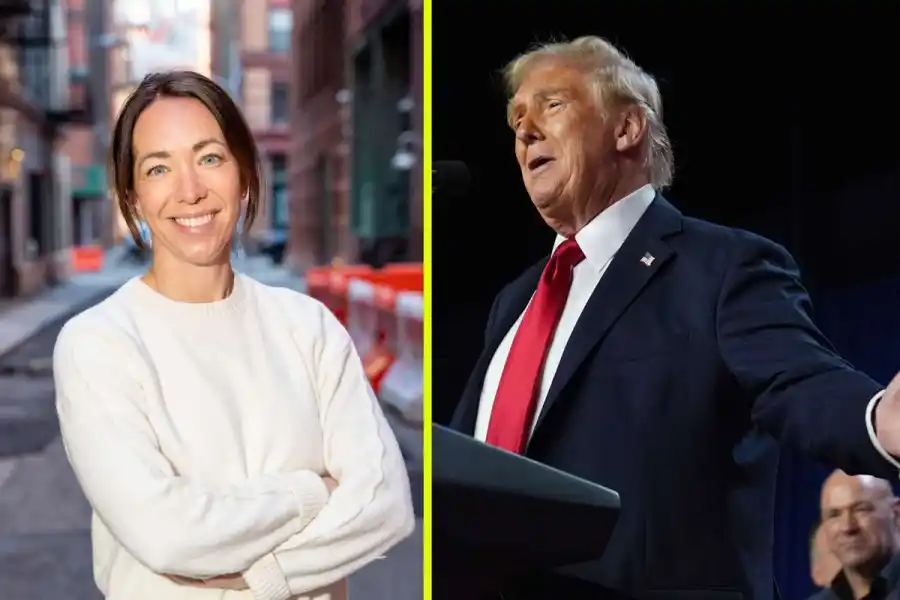 Impact Loops Jenny Kjellén (foto pressbild) och Donald Trump (foto: AP/TT).