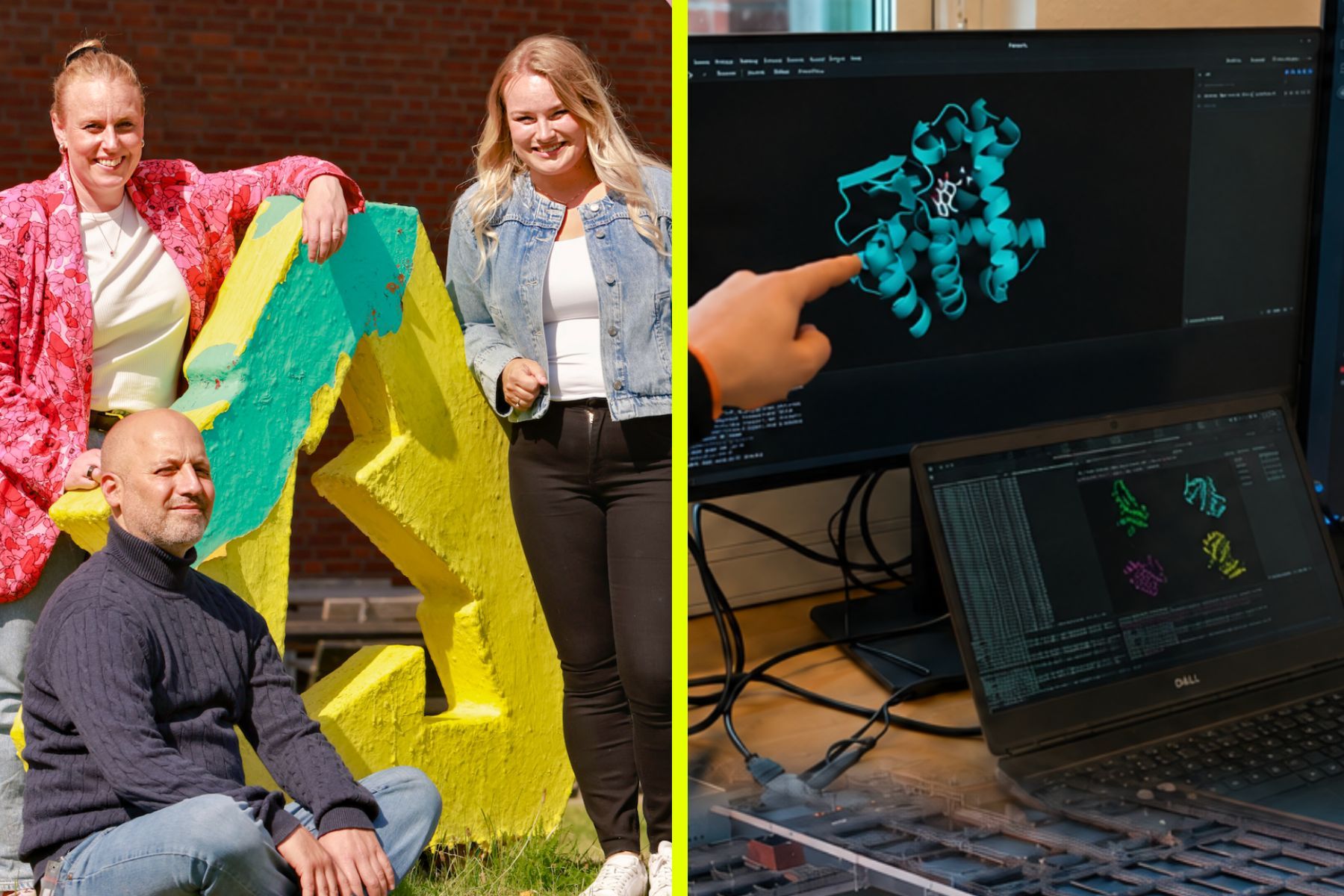 Tre av Living Filters medgrundare: Mikaela Persson., Amijai Saragovi och Emelie Wilander. Foto: pressbilder.