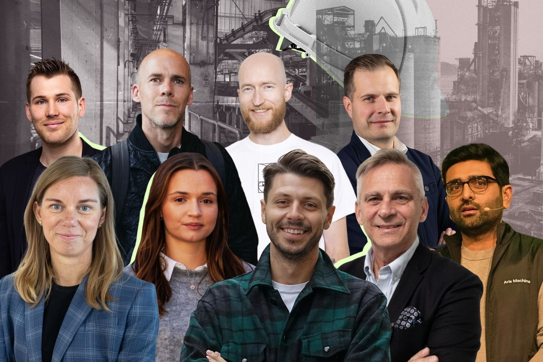Några av entreprenörerna bakom bolagen i vår genomgång. Foto: press och grafik av Industrial Loop.