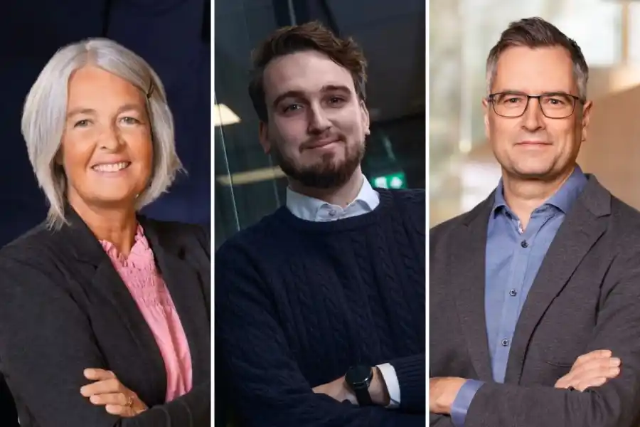 Hanna Persson, Sebastian Karlsson och Claes Sommansson, projektledare på Chalmers Industriteknik. Foto: Pressbilder.