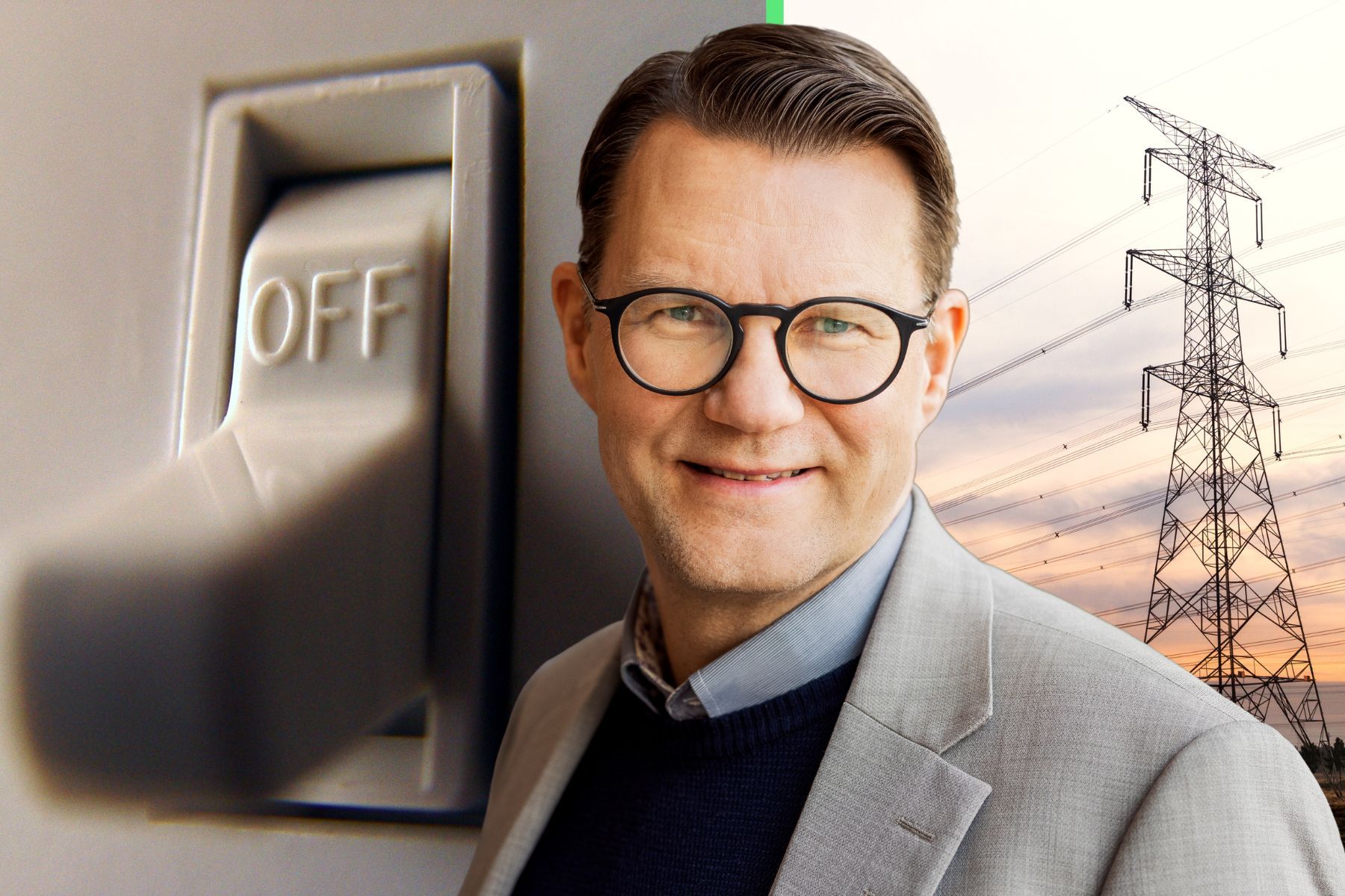 Peter Sigenstam, chef för drift och energisystem på Eon Energidistribution. Pressbilder /Canva (montage).