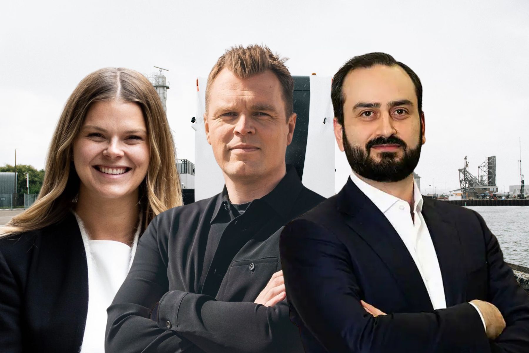 Linnéa Kornehed Falck, Robert Falck (co-founders) and Roozbeh Charli (CEO), Einride. Photo: press.