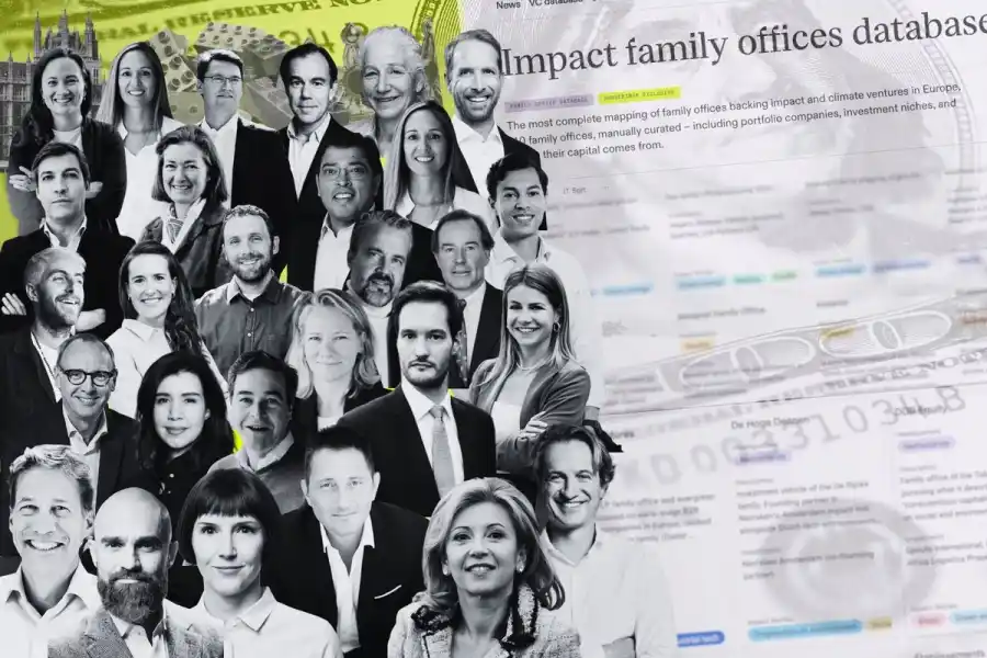 Impact Loop's family office database now includes 150 entries. Pictured are some of the investors represented. Press photos and collage by Impact Loop.