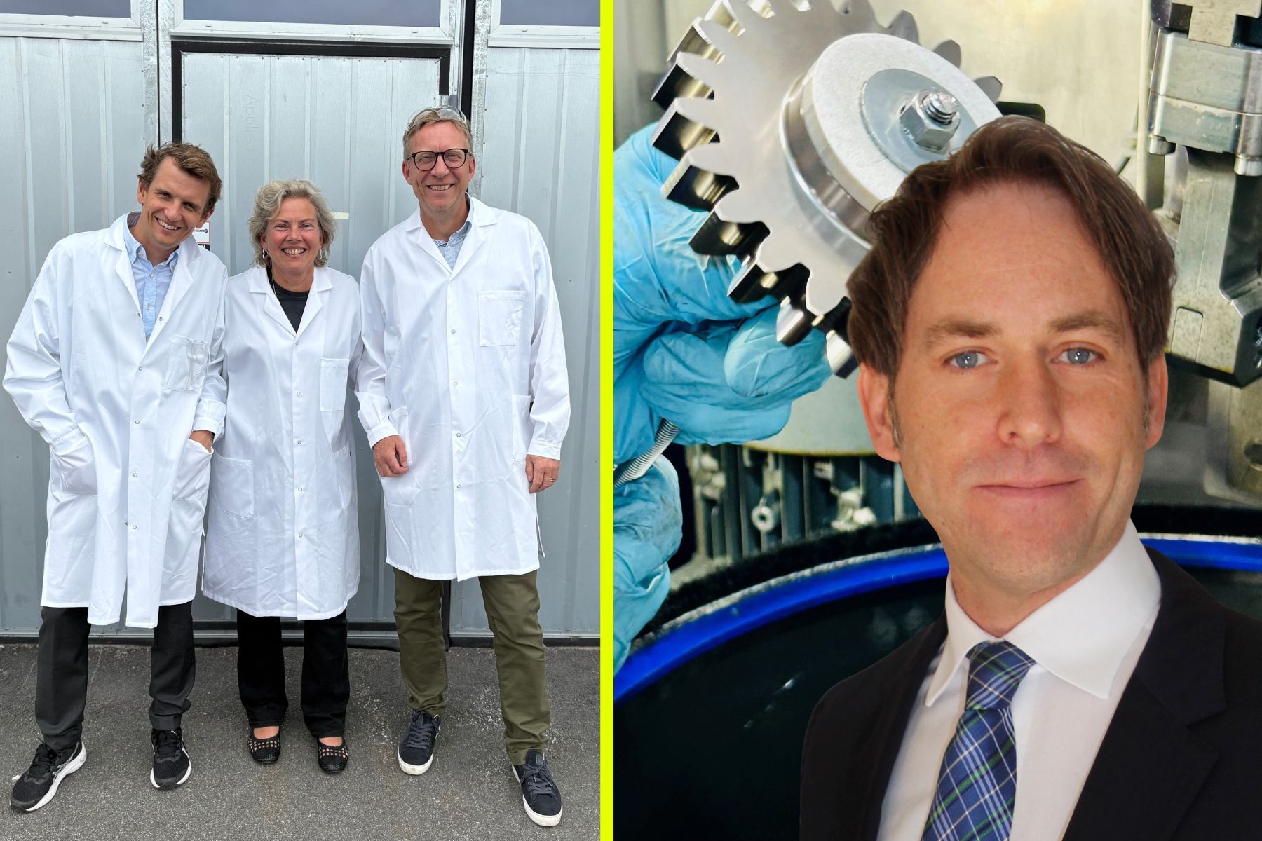 Karin Edström, Anders Ösund och Daniel Tano från Turbine Capital och Christian Kolar på Tribonex. Foto: pressbilder.