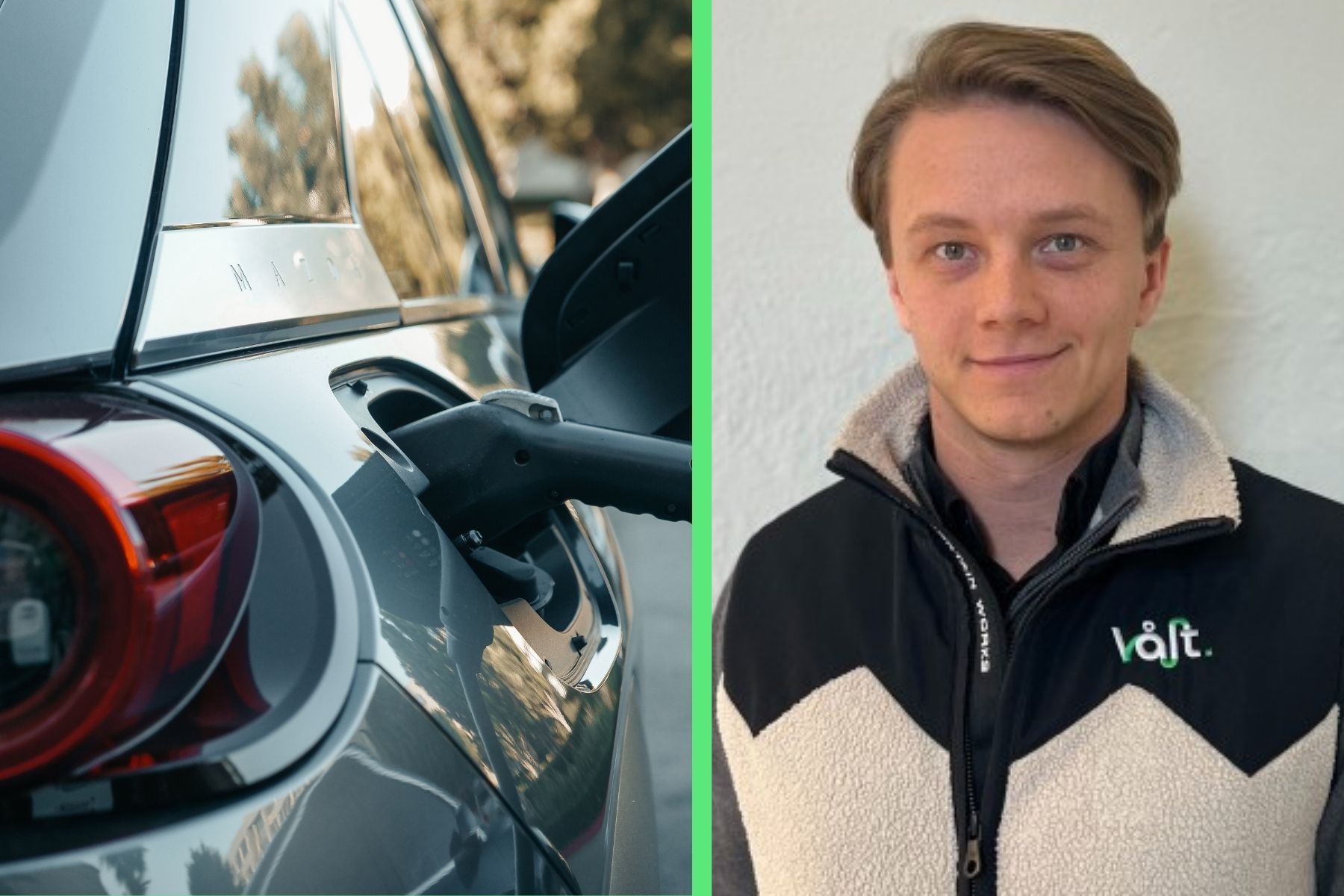 Fabian Molander, vd på laddbolaget Vålt. Foto: Canva / pressbild.