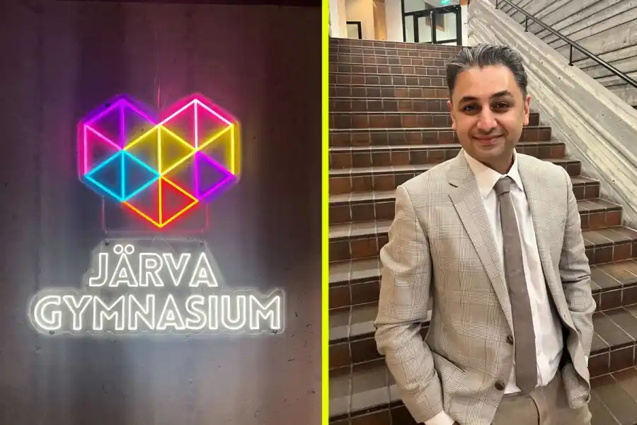 Amir Sajadi, vd för Järva Gymnasium. Pressfoto.