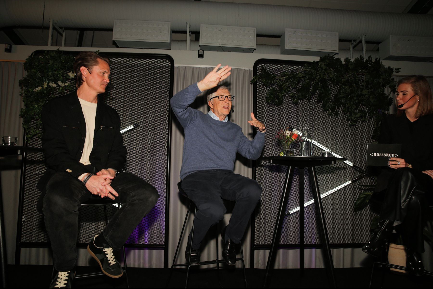 Norrsken's founder Niklas Adalberth, Bill Gates and Norrsken's Nordic Director Sofia Lindelöf. Photo: Cornelia Bazley.