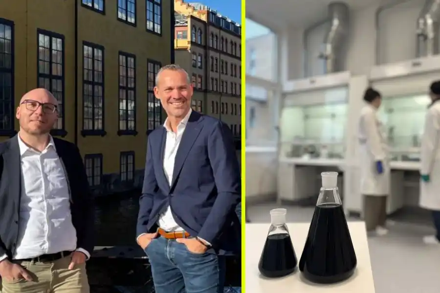 Westra Materials medgrundare Marc-Antoine Stoeckel och vd Daniel Westling. Foto: Pressbild.