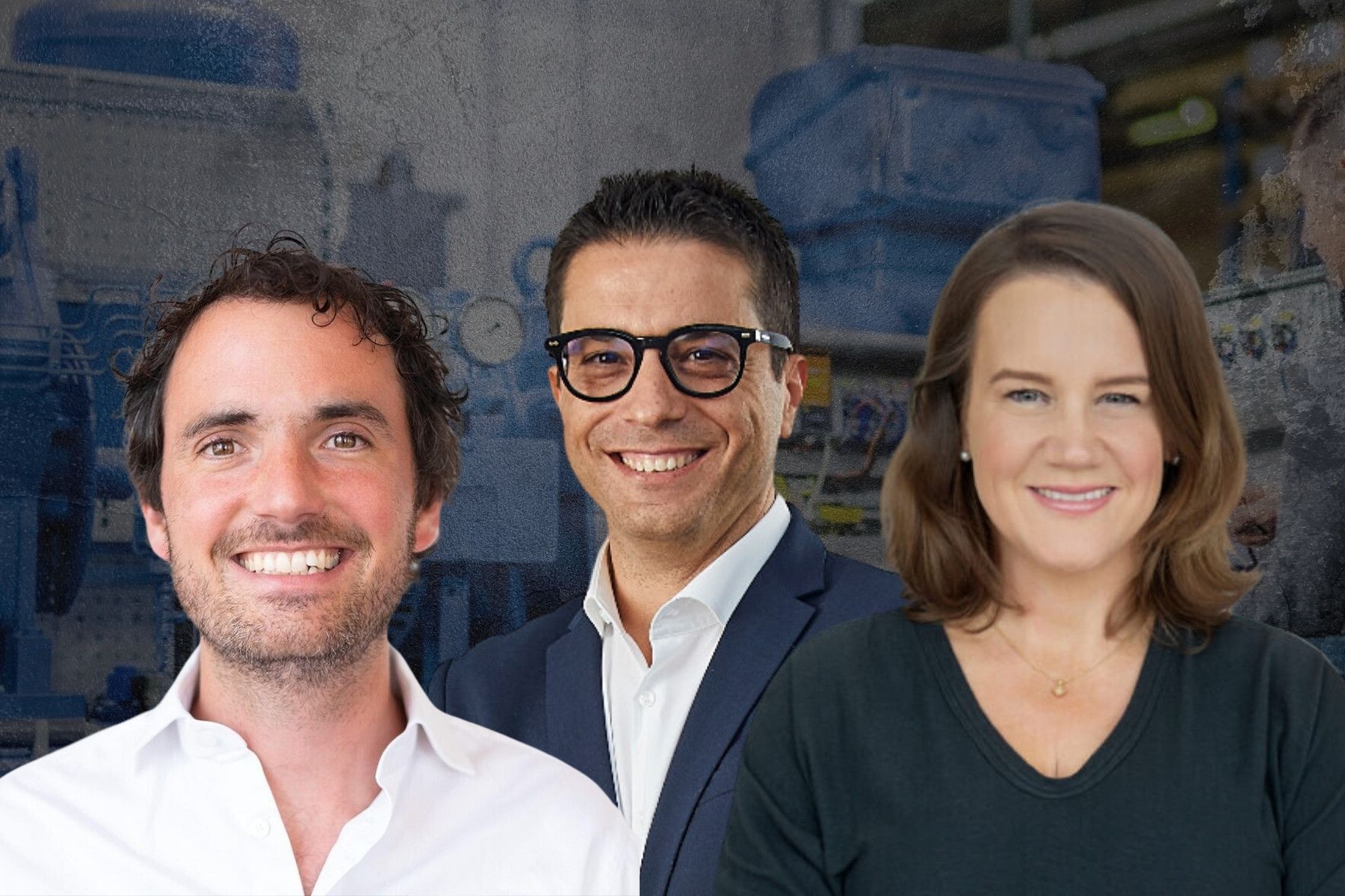 Sensorfact CEO Pieter Broekema, Massimiliano Cifalitti, President of ABB’s Smart Power division and Eleanor Blagbrough, co-founding partner of Blume Equity. Photos: press.