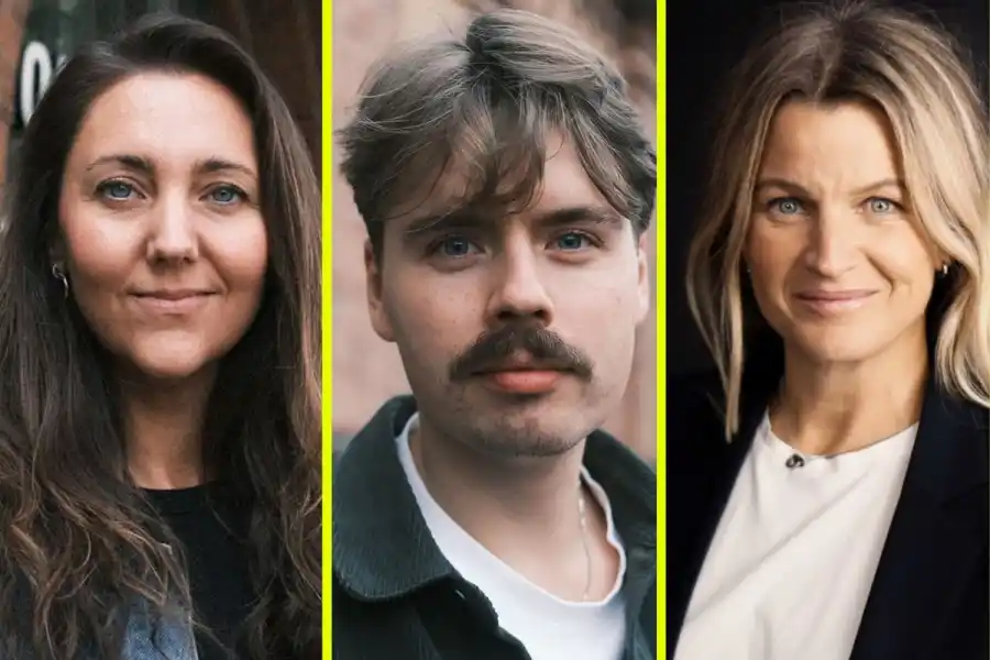 Katarina Nilsson, Axel Ehrling, Jenny Bjuhr Berggren på Atmoz. Foto: Pressbilder.