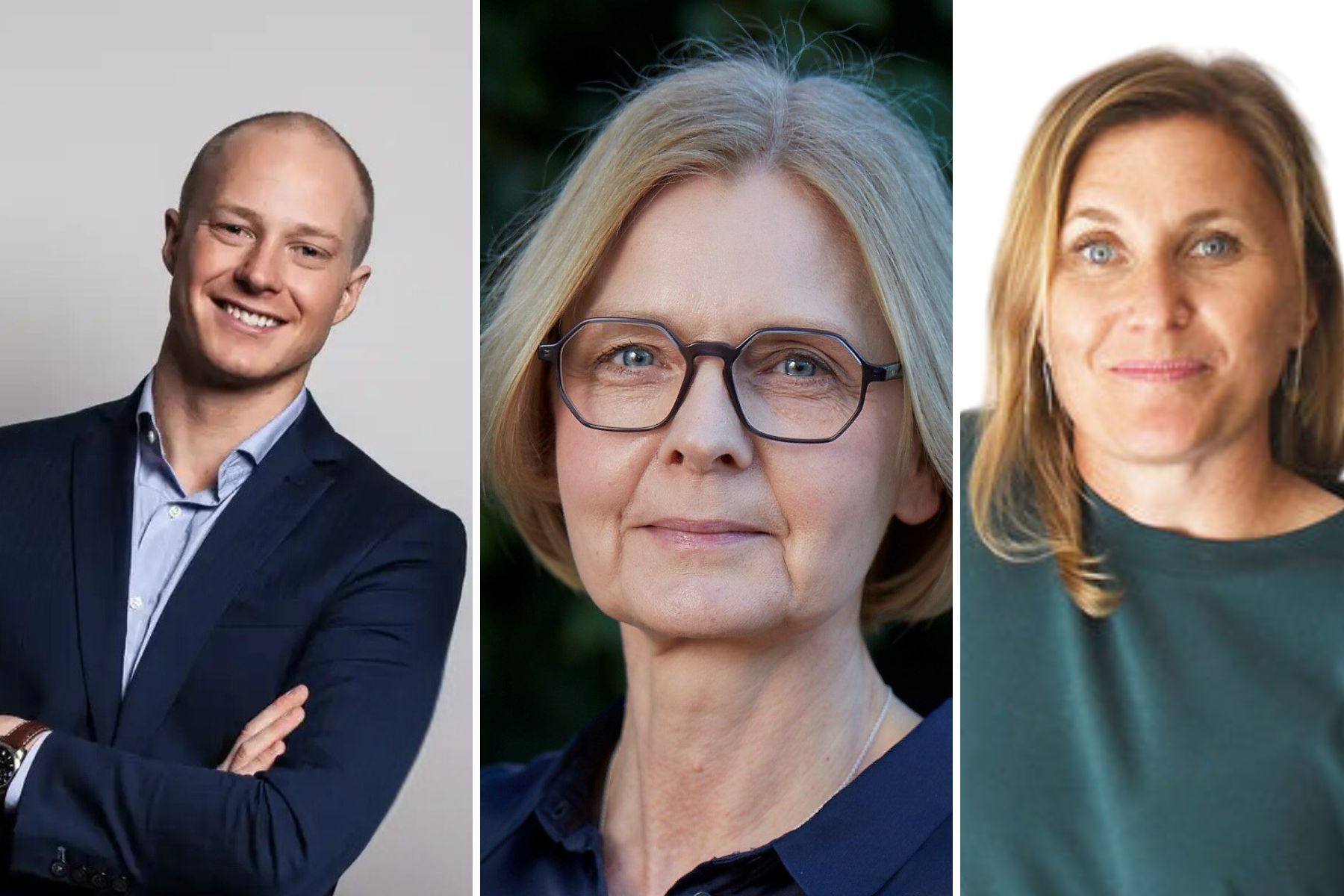 Jakob Way, vd Nordic Bio-Graphite, Maria Ström, vd på Loop Factory och Gittan Schiöld, grundare Re:meat. Foto: pressbilder.