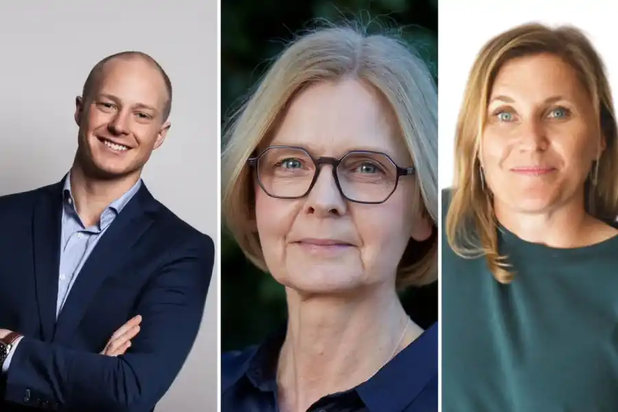 Jakob Way, vd Nordic Bio-Graphite, Maria Ström, vd på Loop Factory och Gittan Schiöld, grundare Re:meat. Foto: pressbilder.