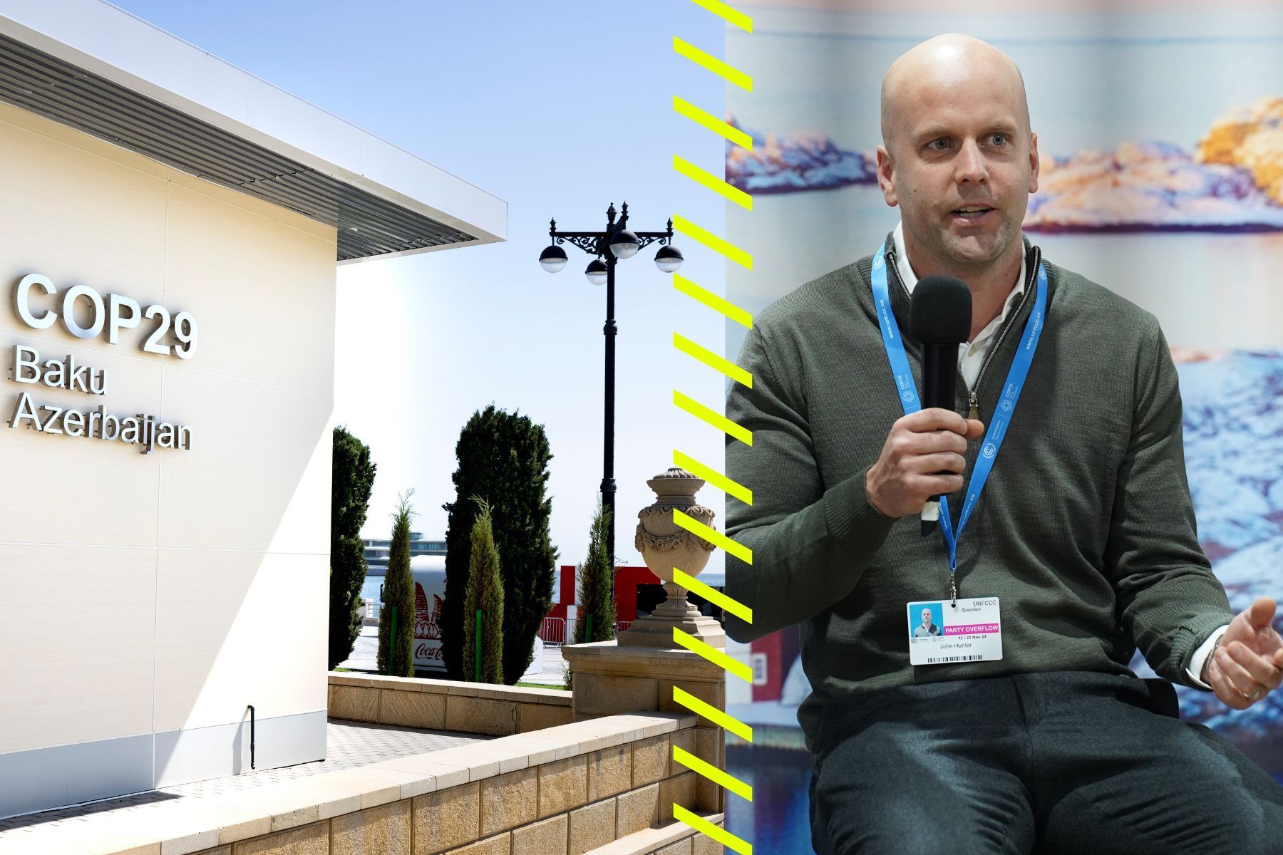 COP29 Foto: TT bild. John Hunter, medgrundare Ingrid Capacity. Foto: Business Sweden.