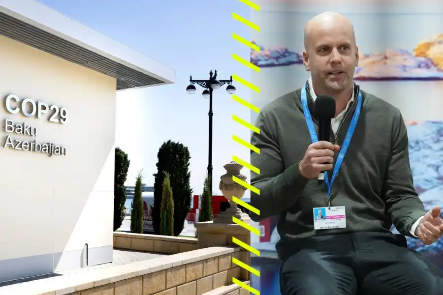 COP29 Foto: TT bild. John Hunter, medgrundare Ingrid Capacity. Foto: Business Sweden.