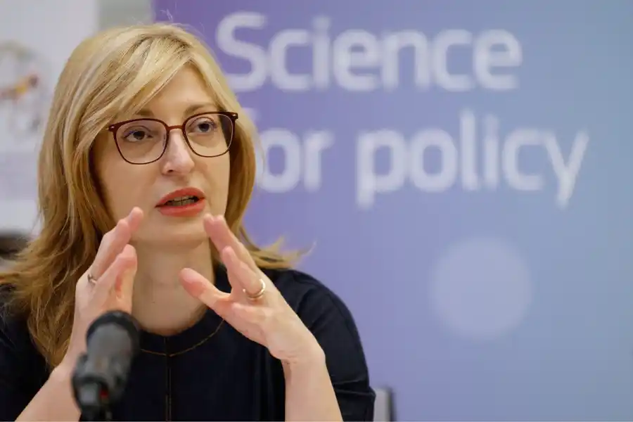 European Commissioner for Startups, Research and Innovation, Ekaterina Zaharieva. Credit: AP via TT