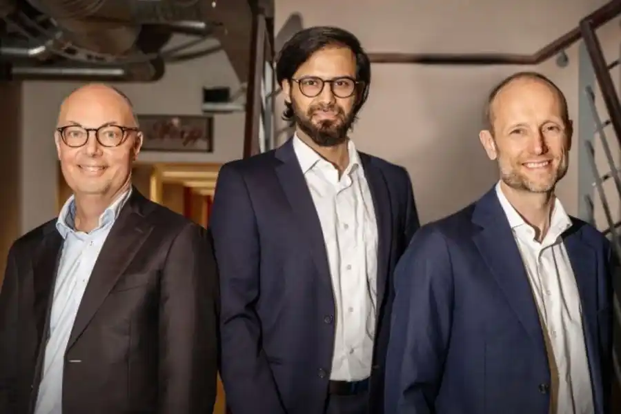 92 Capital partners Mads Steenberg (left), Chirayu Batra (centre), and Anatol Kjær Knudsen. Press photo